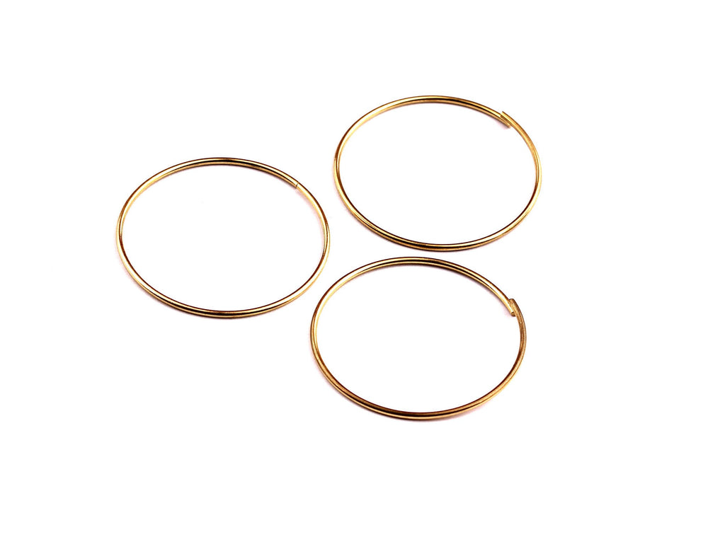 40mm Brass Open Circle Connectors - Raw Brass Open Circle Connectors - Jewelry Supplies - Making Jewelery - 40x40x1mm - PP1280 - DOMEDBAZAAR