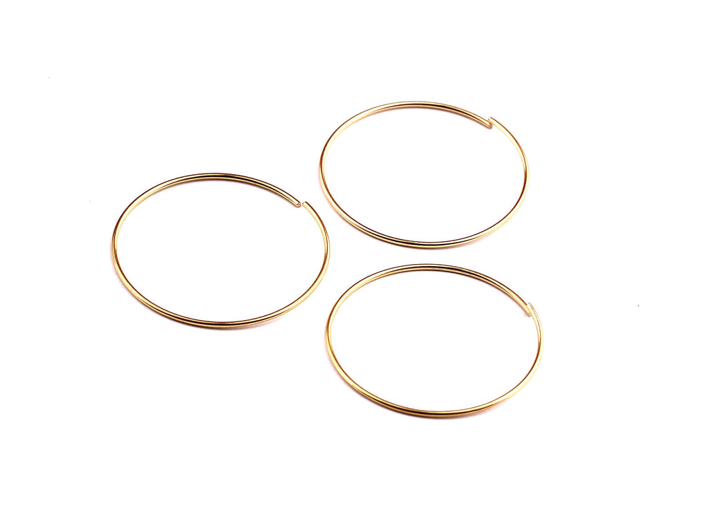 50mm Brass Open Circle Connectors - Raw Brass Open Circle Connectors - Jewelry Supplies - Making Jewelery - 50x50x1mm - PP1281 - DOMEDBAZAAR