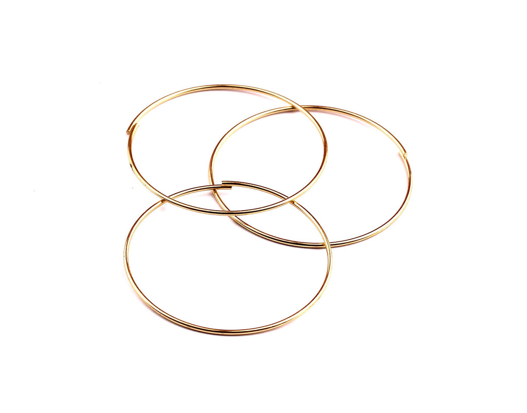 60mm Brass Open Circle Connectors - Raw Brass Open Circle Connectors - Jewelry Supplies - Making Jewelery - 60x60x1mm - PP1282 - DOMEDBAZAAR