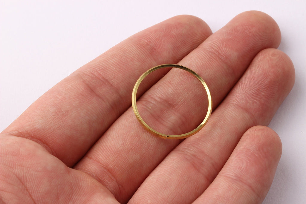 25mm Brass Open Circle Connectors - Raw Brass Open Circle Connectors - Jewelry Supplies - Making Jewelry - 25x25x1mm - PP1291 - DOMEDBAZAAR