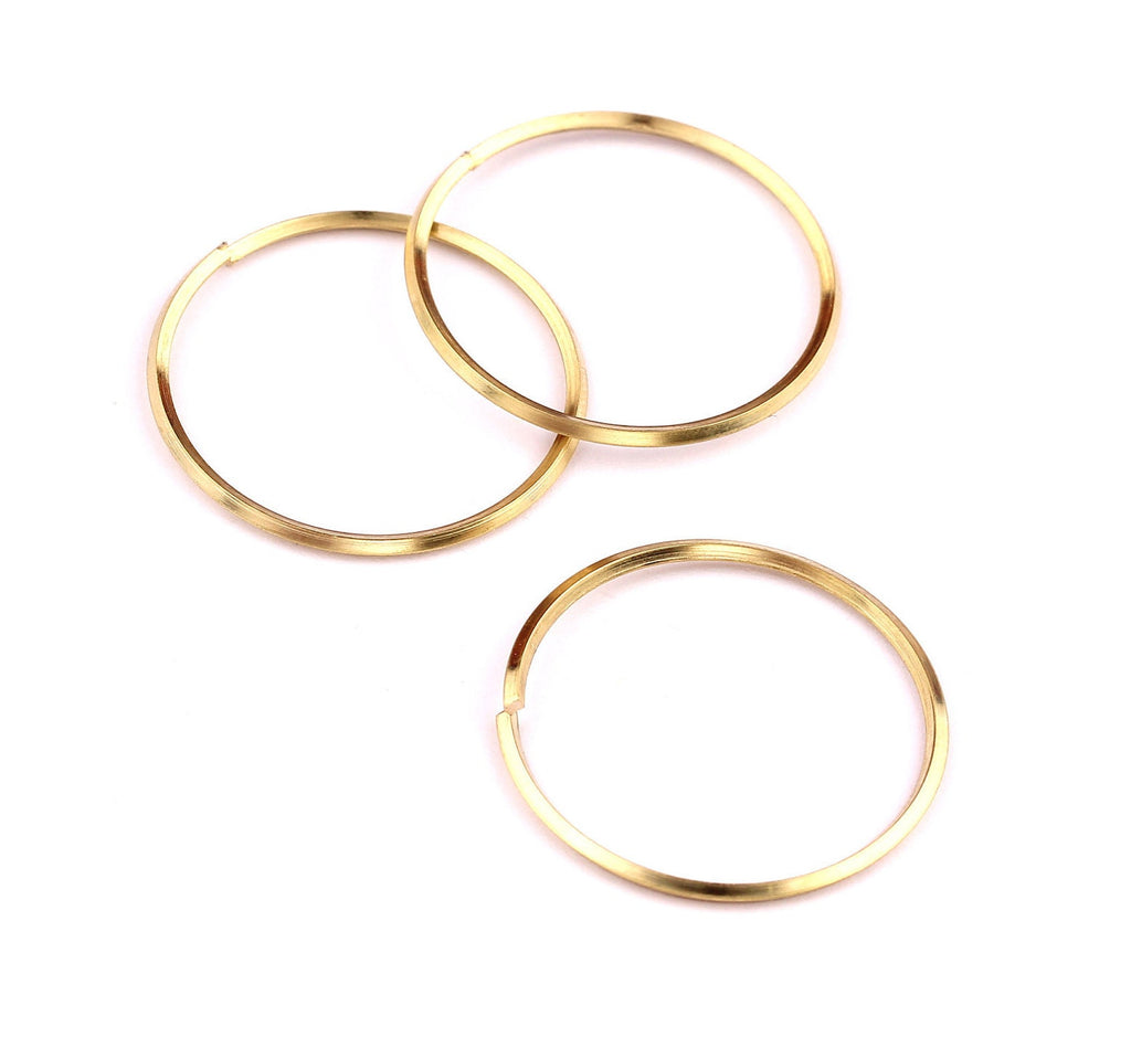 25mm Brass Open Circle Connectors - Raw Brass Open Circle Connectors - Jewelry Supplies - Making Jewelry - 25x25x1mm - PP1291 - DOMEDBAZAAR