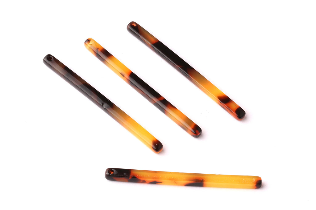 Acetate Stick Charms - Tortoise Shell Earrings - Stick Earrings and Pendant - Jewelry Supplies - Color Code: A02 - 39x2.65x2.85mm - AC1041D - DOMEDBAZAAR