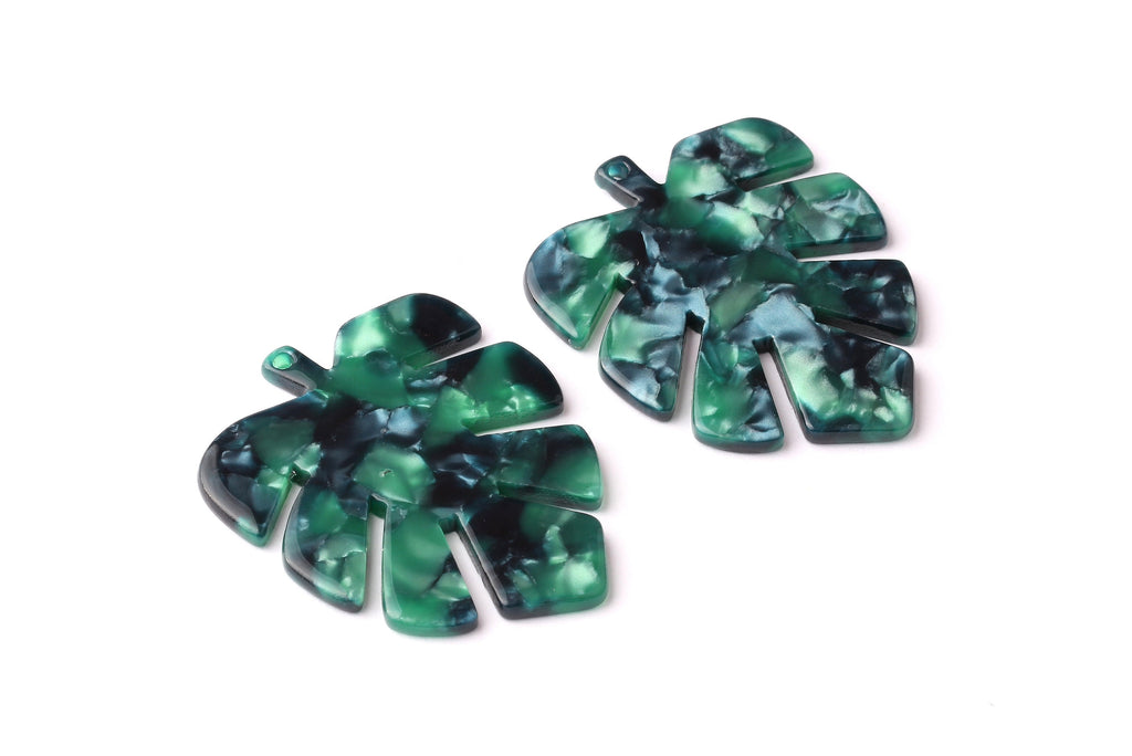 Acetate Leaf Charms -  Leaf Earrings and Pendant - Earring Findings - Jewelry Supplies - Color Code: A13 - 44x35x2.5mm - AC1052H - DOMEDBAZAAR