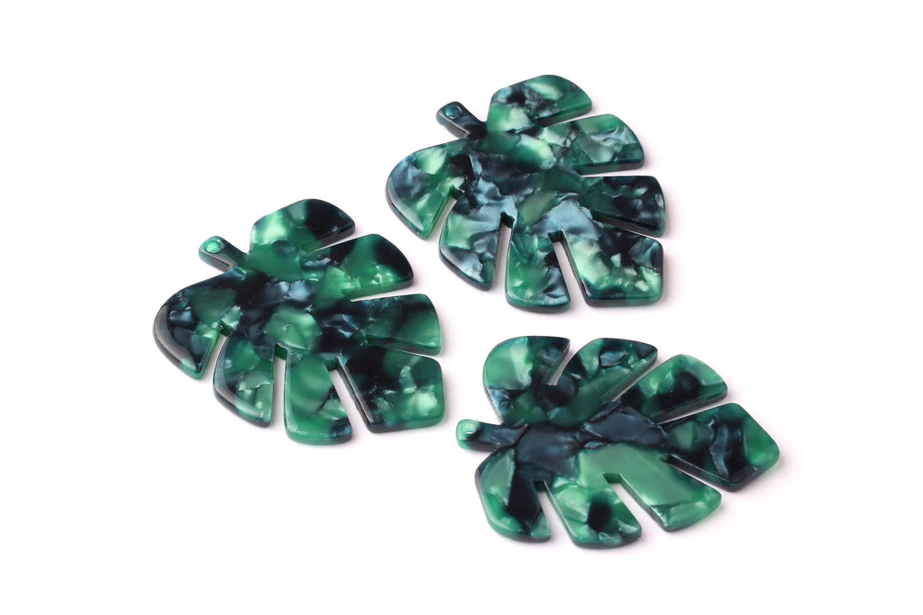 Acetate Leaf Charms -  Leaf Earrings and Pendant - Earring Findings - Jewelry Supplies - Color Code: A13 - 44x35x2.5mm - AC1052H - DOMEDBAZAAR