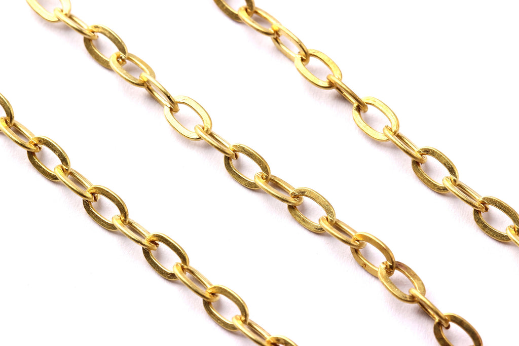 LANBEIDE 40 Packs 10 Colors Brass Necklace Chains 21 Flat Oval Links Cable  Chain Necklace (3mm) with Lobster Clasps for Necklace Jewelry Making