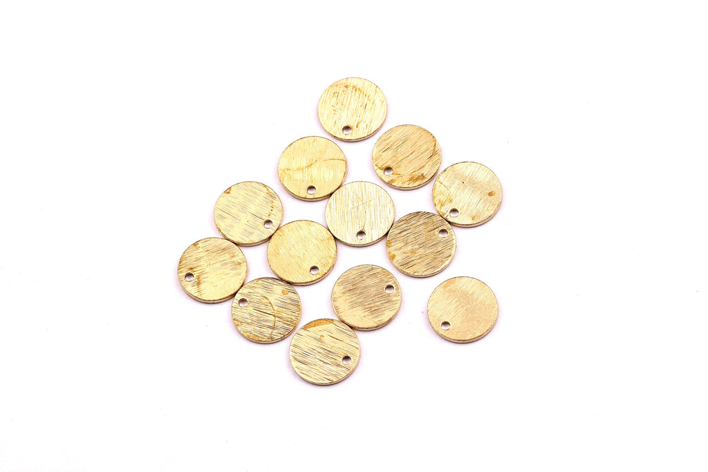 Raw Brass Round Tag- Brass Textured Tag - Raw Brass Charms - Jewelry Supplies - 10x0.8mm - PP1213 - DOMEDBAZAAR