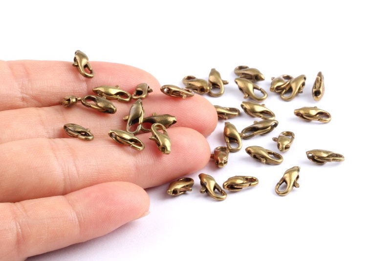 Brass Parrot Claps - Raw Brass Lobster Claw Claps -Making Jewelry - Jewelry Supplies - 10.4x3.8x3.3mm - KS1002 - DOMEDBAZAAR