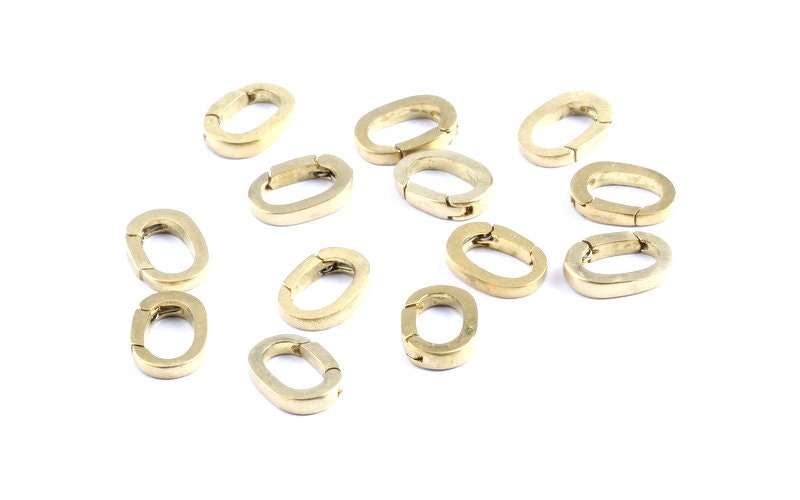 Brass Parrot Claps -Push Gate Snap Open Hook Ring Hinge Key Carabiner Raw Brass Lobster Claw Claps Jewelry Supplies - 14x9.37x3.8mm - KS1004 - DOMEDBAZAAR