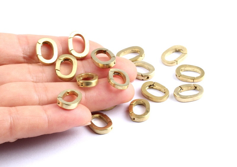 Brass Parrot Claps -Push Gate Snap Open Hook Ring Hinge Key Carabiner Raw Brass Lobster Claw Claps Jewelry Supplies - 14x9.37x3.8mm - KS1004 - DOMEDBAZAAR