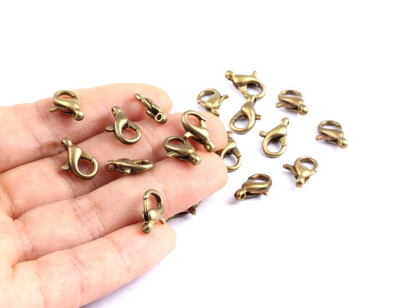 Brass Parrot Claps - Raw Brass Lobster Claw Claps -Making Jewelry - Jewelry Supplies - 13x7.1x3.8mm - KS10013 - DOMEDBAZAAR