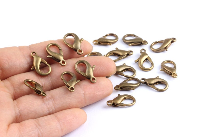 Brass Parrot Claps - Raw Brass Lobster Claw Claps -Making Jewelry - Jewelry Supplies - 17x9x3.8mm - KS10014 - DOMEDBAZAAR