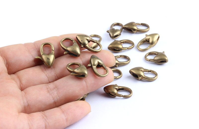 Brass Parrot Claps - Raw Brass Lobster Claw Claps -Making Jewelry - Jewelry Supplies - 17.2x9.4x6.1mm - KS10016 - DOMEDBAZAAR