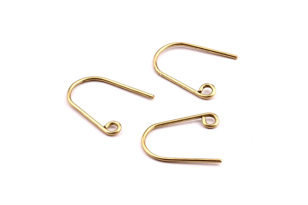 Raw Brass Earring Wires - U Shaped Brass Ear Wire - Jewelry Supplies - 18x16x1mm - PP1250 - DOMEDBAZAAR