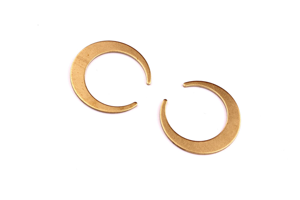 Moon Shaped Brass Charms - Crescent Shaped Raw Brass Charms without Hole - Jewelry Supplies - 28x28x1mm - PP1297 - DOMEDBAZAAR