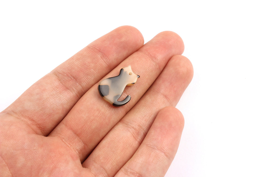 Acetate Cat Charms - Blonde Tortoise Shell Earrings - Cat Earrings and Pendant - Color Code: A08 - 20.78x15.2x2.45mm - AC1073B - DOMEDBAZAAR