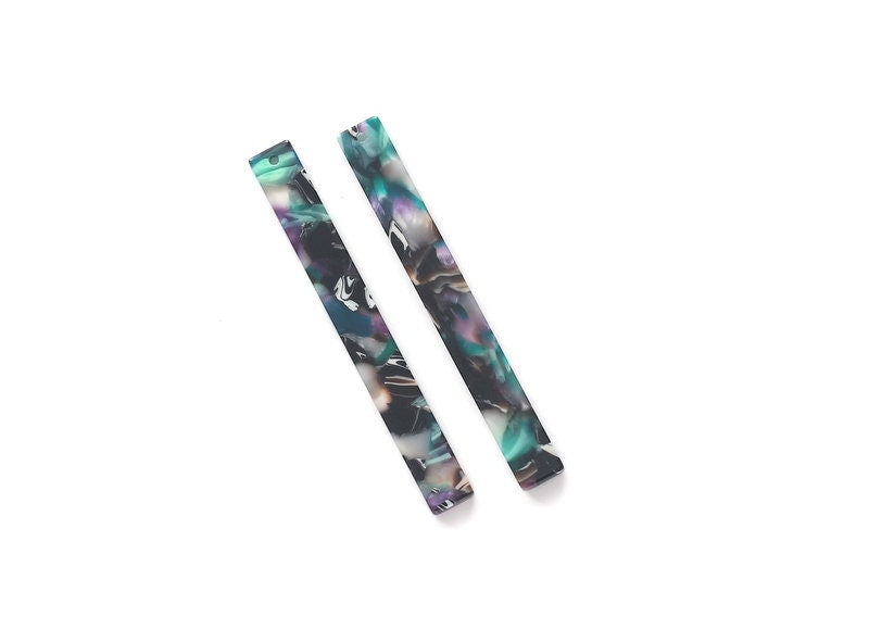 Acetate Stick Charms - Bar Earrings and Pendant - Earring Findings  - Jewelry Supplies - Color Code: A54 - 59x7x2.2mm - AC1049L - DOMEDBAZAAR