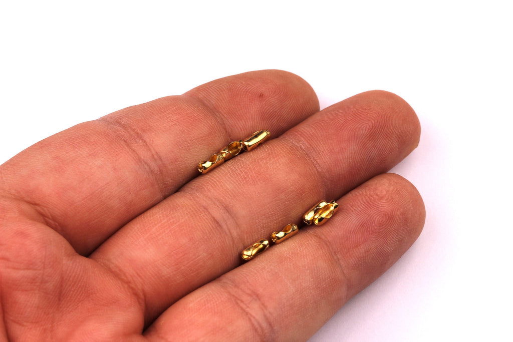 1.5 Ball Chain Connector - 1.5 Brass Chain Connector - 1.5 Raw Brass Connector Clasp - Jewelry Supplies - 6x2.3mm - PP1100 - DOMEDBAZAAR
