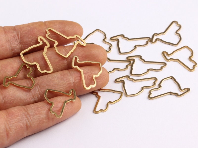Brass New York State Charms - New York State Shaped Raw Brass Pendant - Jewelry Supplies - 21.5x16mm - PP1267 - DOMEDBAZAAR