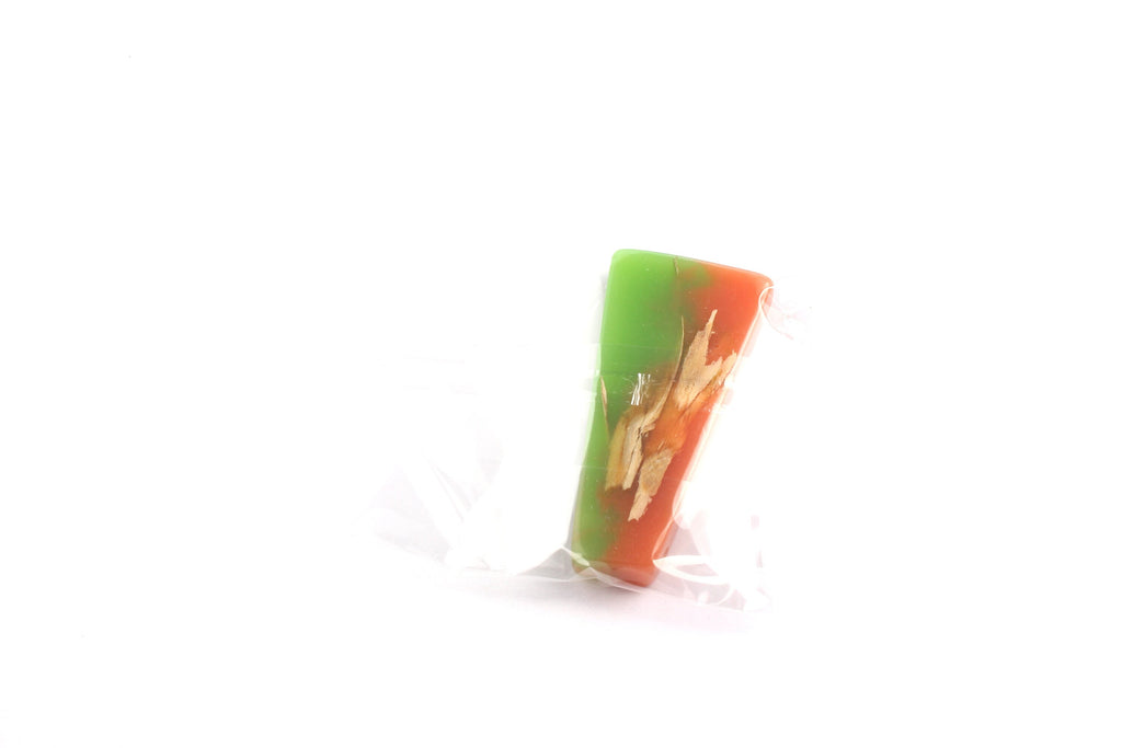 Epoxy Oak Bark Wood Pendant - Oak Bark Epoxy - Green and Orange Mix Epoxy Pendant -46.1x21.6x6.76mm - BB1041B - DOMEDBAZAAR