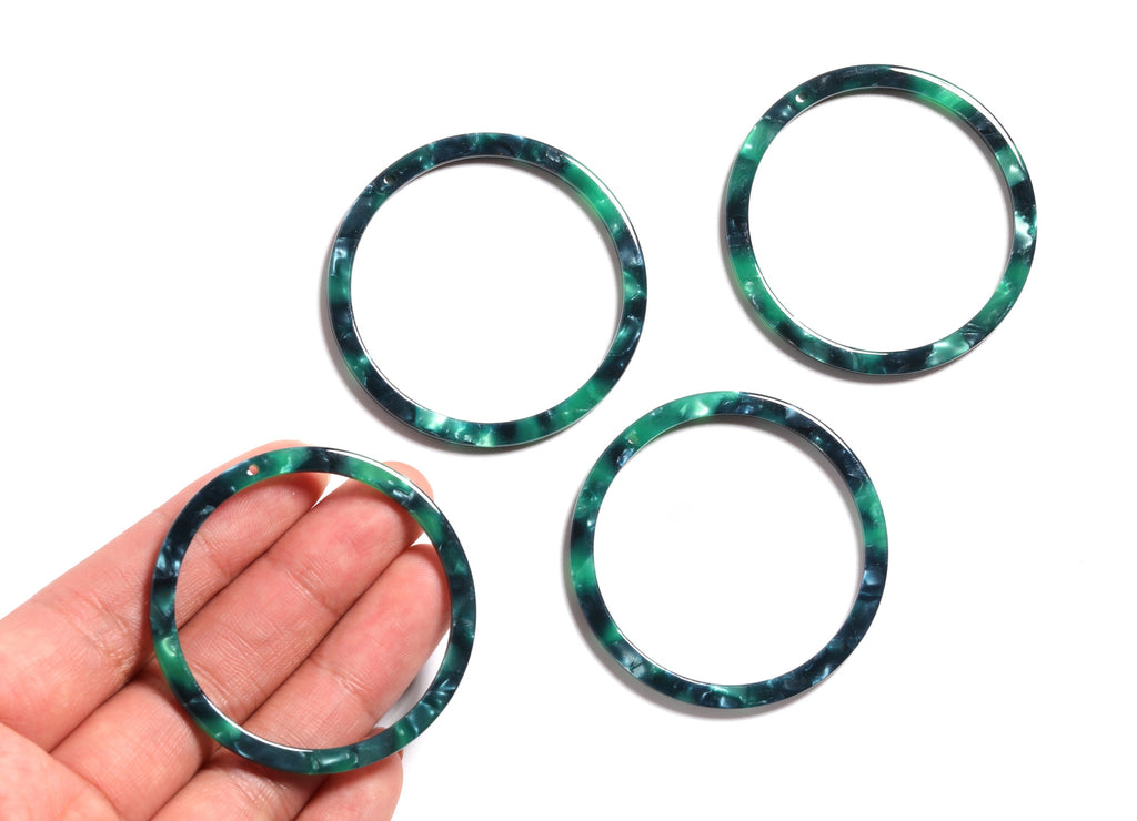 Acetate Hoop Earrings Charms - Circle Shaped Pendant - Earring Findings - Jewelry Supplies - Color Code: A13 - 44.3x44.3x2.7mm - AC1126C - DOMEDBAZAAR
