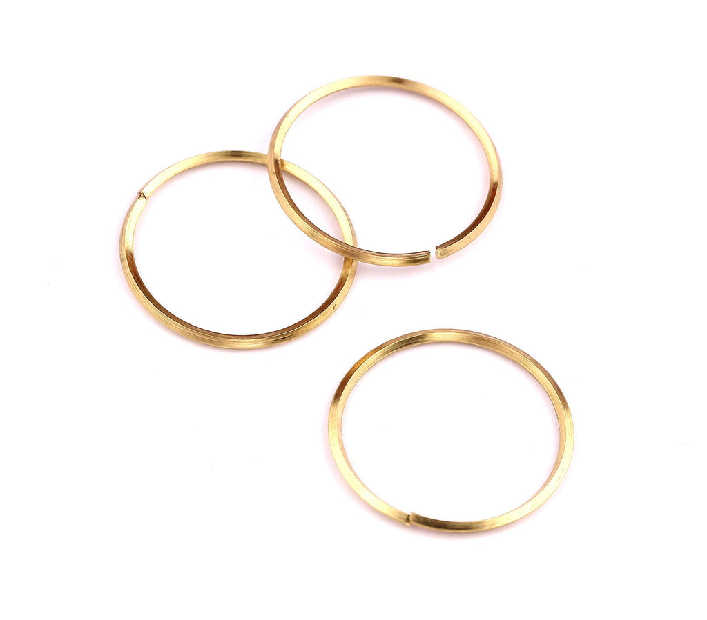 22mm Brass Open Circle Connectors - Raw Brass Open Circle Connectors - Jewelry Supplies - Making Jewelery - 22x22x1mm - PP1290 - DOMEDBAZAAR