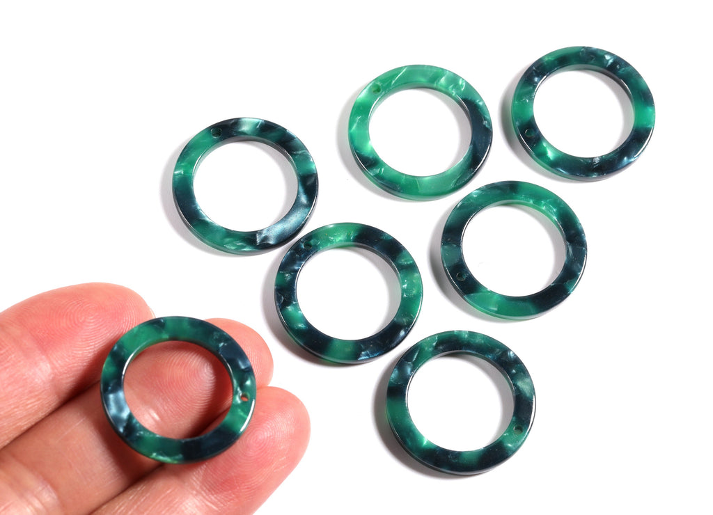 Acetate Hoop Earrings Charms - Round Circle Pendant - Earring Findings - Jewelry Supplies - Color Code: A13 - 22.8x22.8x2.63mm - AC1118C - DOMEDBAZAAR