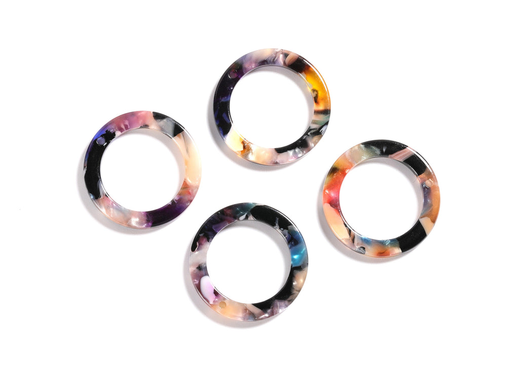 Acetate Hoop Charms - Circle arrings and Pendant - Earring Findings - Jewelry Supplies - Color Code: A58 - 22.8x22.8x2.63mm - AC1118E - DOMEDBAZAAR