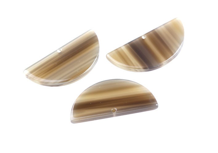Acetate Semicircle Charms - Semicircle Pendant -  Earring Findings - Jewelry Supplies - Color Code: A88 - 33.5x16.5x2.6mm - AC1006GL - DOMEDBAZAAR