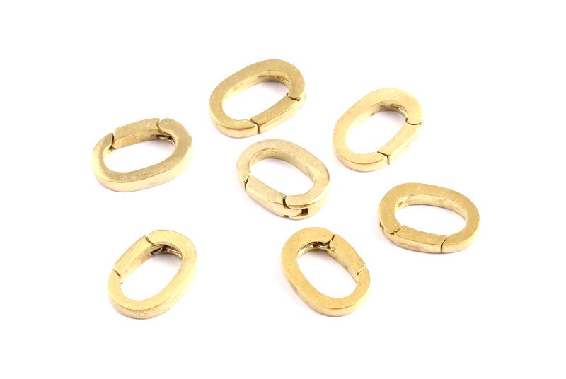 Brass Parrot Claps -Push Gate Snap Open Hook Ring Hinge Key Carabiner Raw Brass Lobster Claw Claps Jewelry Supplies - 14x9.37x3.8mm - KS1004 - DOMEDBAZAAR