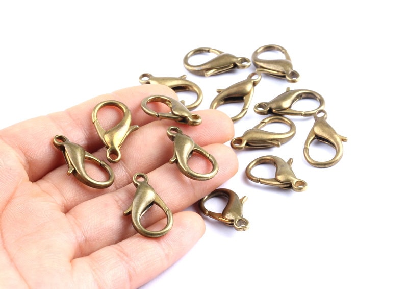 Brass Parrot Claps - Raw Brass Lobster Claw Claps -Making Jewelry - Jewelry Supplies - 23x12.3x5.4mm - KS10010 - DOMEDBAZAAR