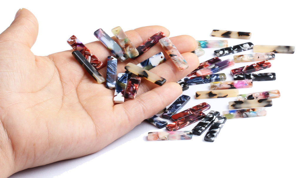 Acetate Stick Charms - Stick Earrings and Pendant - Earring Findings - Jewelry Supply - 12.6x6.3x2.5mm - AC1103 - DOMEDBAZAAR