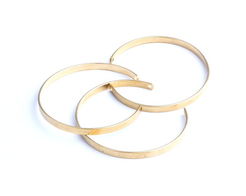 Adjustable Bangle Bracelet - Raw Brass Bracelet - Blanks Cuff - Expandable Wire Bangle For Charms - Jewelry Supplies - 57x51x4mm - PP1093 - DOMEDBAZAAR