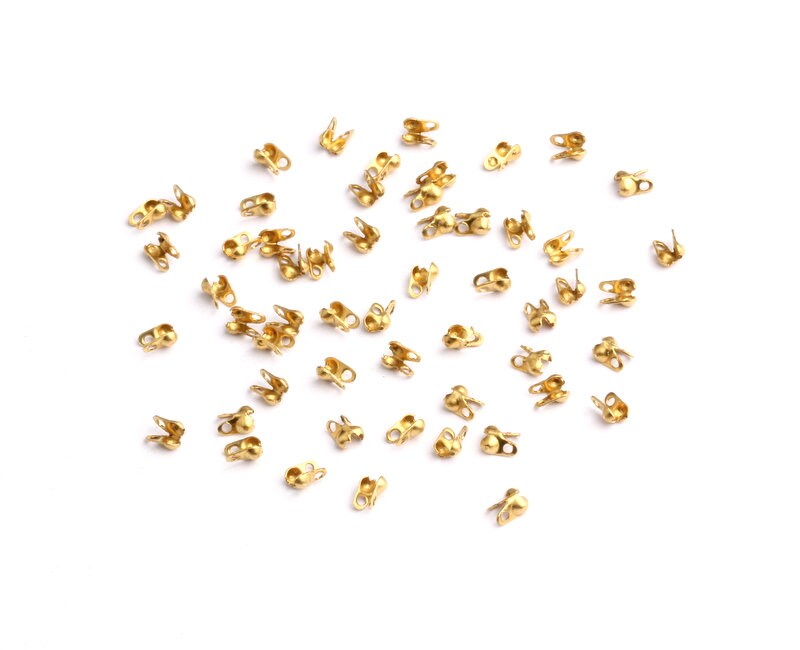 1.2 Ball Chain Clasp - 1.2 Raw Brass Chain Clasp - 1.2 Raw Brass Connector Clasp - Earrings Findings - Jewelry Supplies - 3.6x2mm - PP1149 - DOMEDBAZAAR