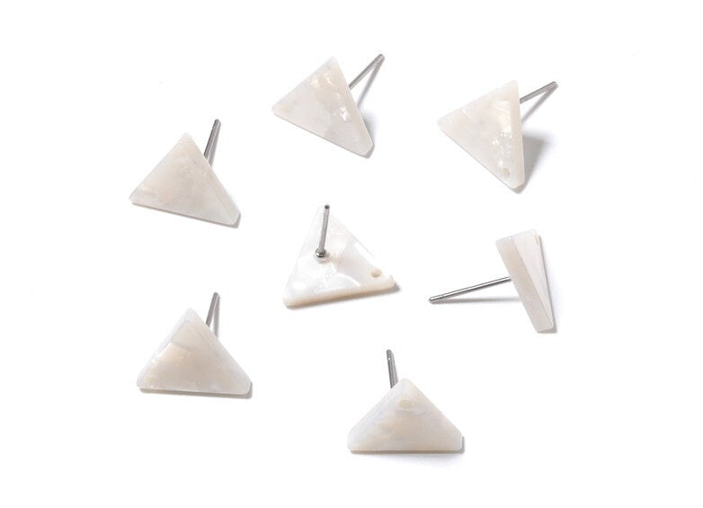 Acetate Acrylic Triangle Earring Stud - Triangle Earrings Post - Jewelry Supplies - Color Code: A12 - 14.29x12.49x2.5mm - AC1136B - DOMEDBAZAAR
