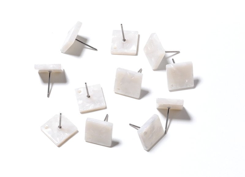 Acetate Square Earring Stud - Acetate Square Earring Post - Earring Post - Jewelry Supplies - Color Code: A12 - 11.7x11.7x2.6mm - AC1140B - DOMEDBAZAAR