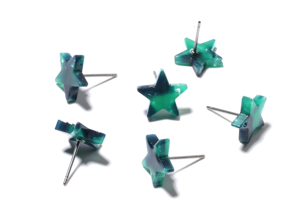 Acetate Star Earring Post - Acetate Star Earring Stud - Earring Post - Jewelry Supplies - Color Code: A13 - 12.8x11.5x2.6mm - AC1138A - DOMEDBAZAAR