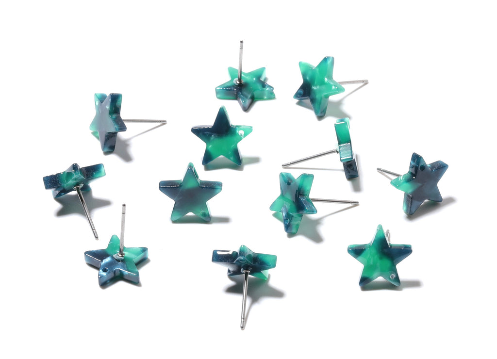 Acetate Star Earring Post - Acetate Star Earring Stud - Earring Post - Jewelry Supplies - Color Code: A13 - 12.8x11.5x2.6mm - AC1138A - DOMEDBAZAAR