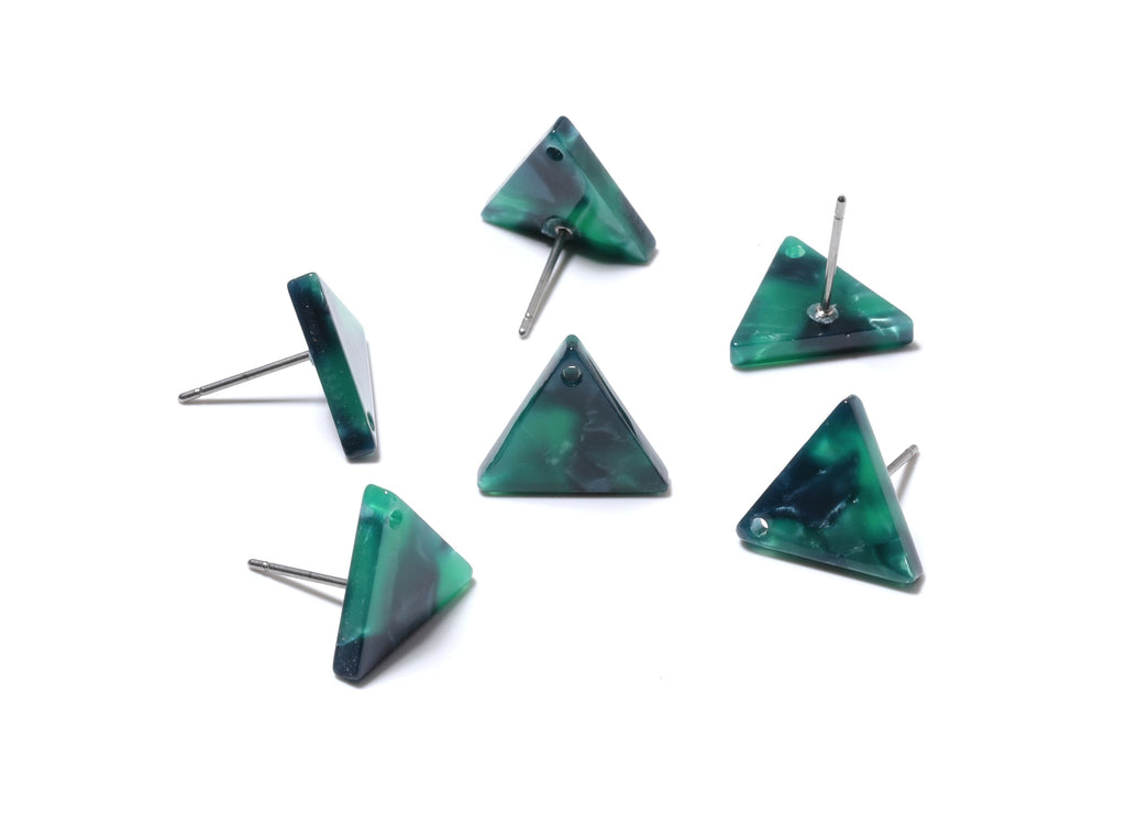 Acetate Triangle Earring Stud - Acetate Triangle Earring Post - Earring Post - Jewelry Supplies - Color Code: A13 - 14x12.5x2.5mm - AC1136A - DOMEDBAZAAR