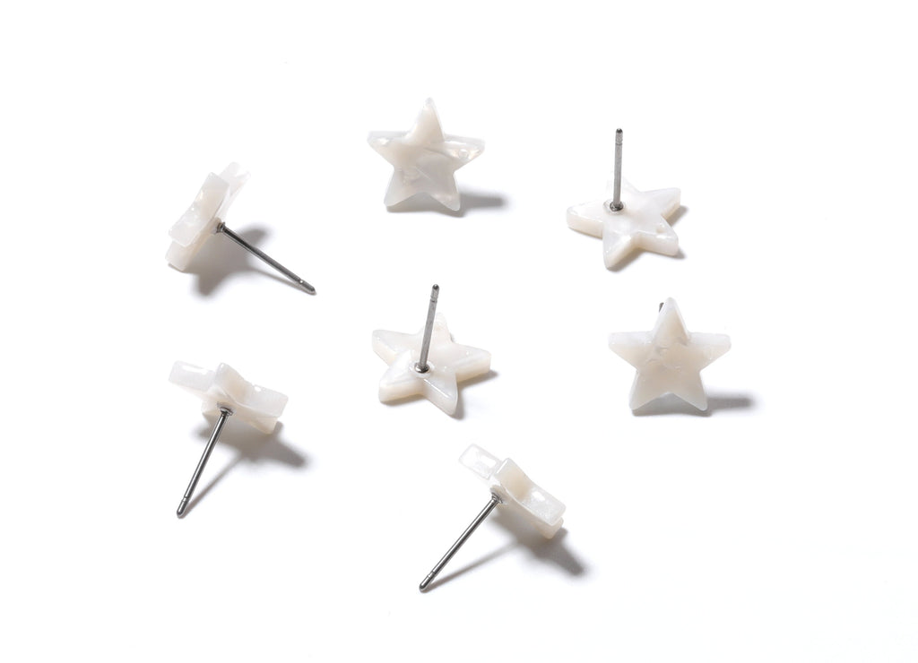 Acetate Star Earring Stud - Acetate Star Earring Post - Earring Post - Jewelry Supplies - Color Code: A12 - 12.8x11.5x2.6mm - AC1138B - DOMEDBAZAAR