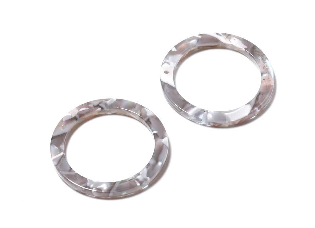 Acetate Hoop Earrings Charms - Circle Shaped Pendant - Earring Findings - Jewelry Supplies - 29.8x29.8x2.52mm - AC1119F - DOMEDBAZAAR