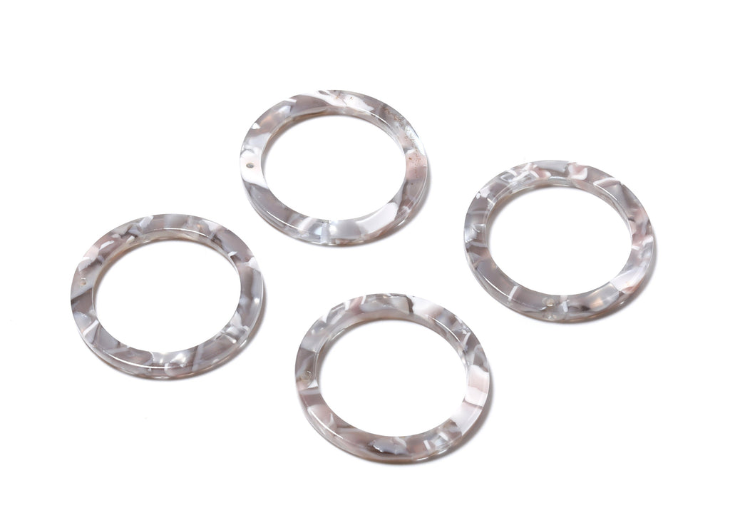Acetate Hoop Earrings Charms - Circle Shaped Pendant - Earring Findings - Jewelry Supplies - 29.8x29.8x2.52mm - AC1119F - DOMEDBAZAAR