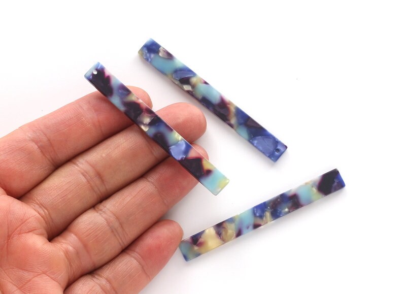 Acetate Stick Charms - Bar Earrings and Pendant - Earring Findings  - Jewelry Supplies - Color Code: A23 - 59x7x2.5mm - AC1049M - DOMEDBAZAAR