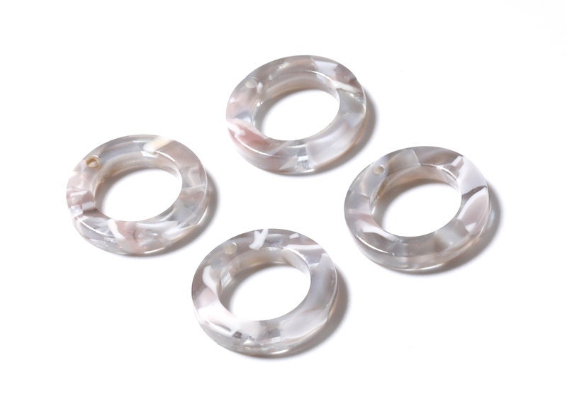Acetate Earring Hoop - Circle Earrings Charms and Pendant - Jewelry Supplies - Color Code: A20 - 15x15x2.7mm - AC1152E - DOMEDBAZAAR
