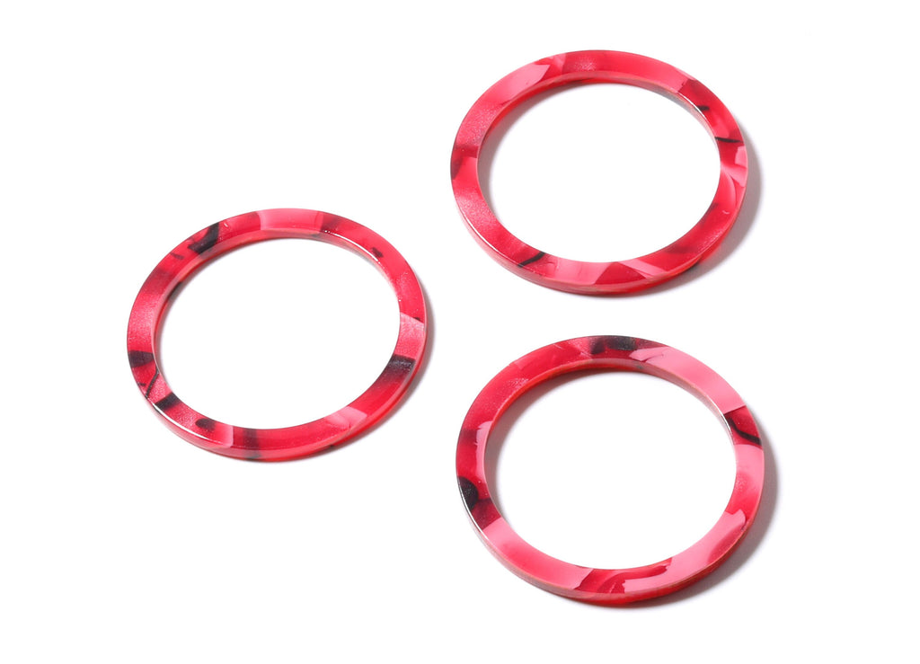 Acetate Hoop Earrings Charms - Circle Shaped Pendant - Earring Findings - Jewelry Supplies - Color Code: A56 - 36x36x2.28mm- AC1168B - DOMEDBAZAAR