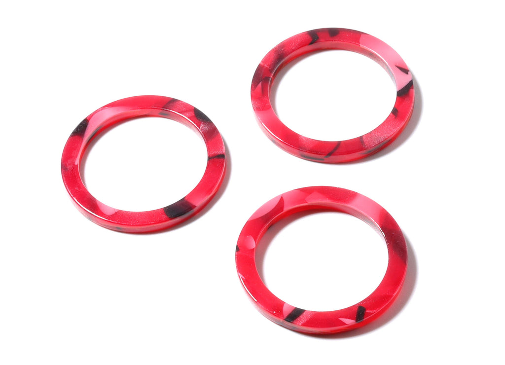 Acetate Hoop Earrings Charms - Circle Shaped Pendant - Earring Findings - Jewelry Supplies - Color Code: A56 - 28.8x28.8x2.55mm- AC1169B - DOMEDBAZAAR