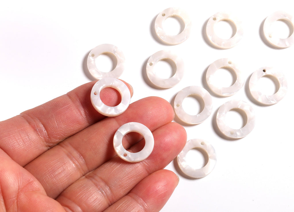 Acetate Hoop Earrings Charms - Acetate Round Circle Pendant - Jewellery Supplies - Color Code: A12 - 15.9x15.9x2.66mm - AC1117D - DOMEDBAZAAR