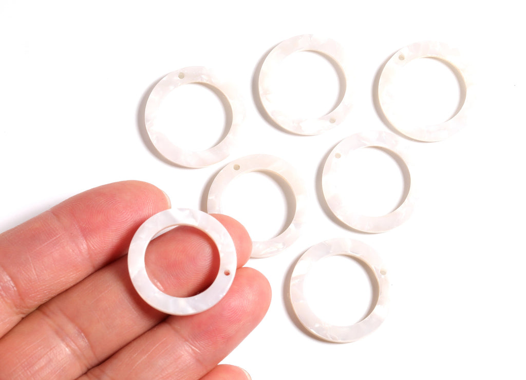 Acetate Hoop Earrings Charms - Round Circle Pendant - Earring Findings - Jewelry Supplies - Color Code: A12 - 22.8x22.8x2.63mm - AC1118D - DOMEDBAZAAR