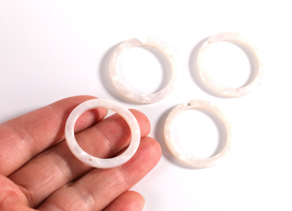 Acetate Hoop Earrings Charms - Circle Shaped Pendant - Earring Findings - Jewelry Supplies - Color Code: A12 - 29.8x29.8x2.52mm - AC1119D - DOMEDBAZAAR