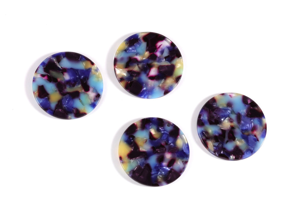 Acetate Coin Earring Charms - Coin Shaped Pendant - Earring Findings - Jewelry Supplies - Color Code: A23 - 34.7x34.7x2.66mm - AC1135E - DOMEDBAZAAR