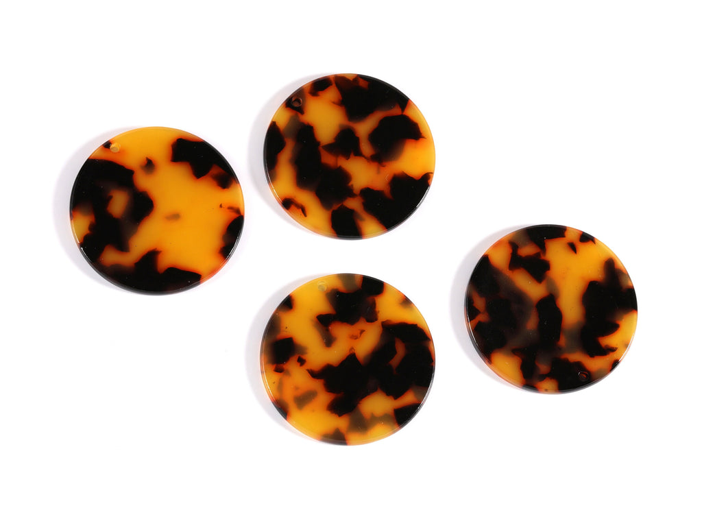 Acetate Acrylic Earring Charms - Tortoise Shell Earrings - Coin Pendant - Jewelry Supplies - Color Code: A01 -34.7x34.7x2.66mm - AC1135G - DOMEDBAZAAR